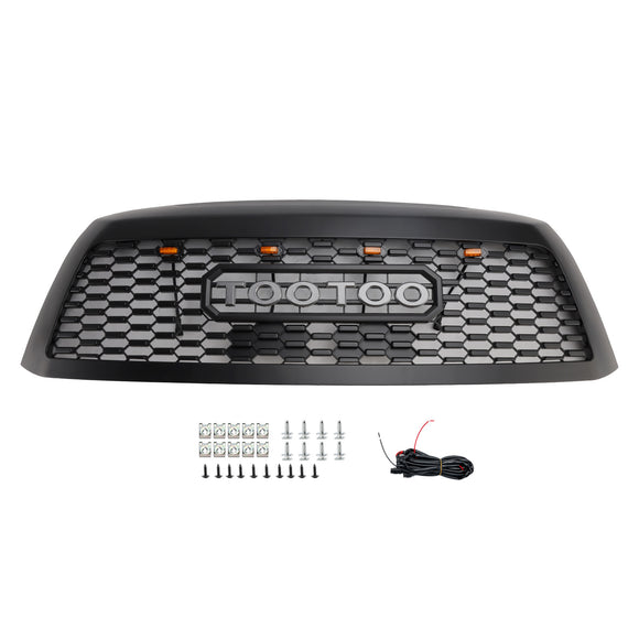 TRD PRO Style Kühlergrill für Toyota Sequoia 2008–2018, Frontstoßstange, schwarzer Ersatzgrill mit LED-Licht