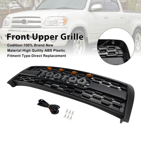 Reemplazo de parrilla de parachoques delantero estilo Toyota Tundra TRD PRO 2003-2006, rejilla negra mate con luz LED