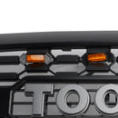 Reemplazo de parrilla de parachoques delantero estilo Toyota Tundra TRD PRO 2003-2006, rejilla negra mate con luz LED-8