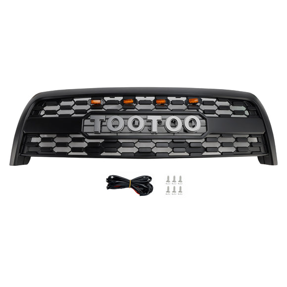 Reemplazo de parrilla de parachoques delantero estilo Toyota Tundra TRD PRO 2003-2006, rejilla negra mate con luz LED