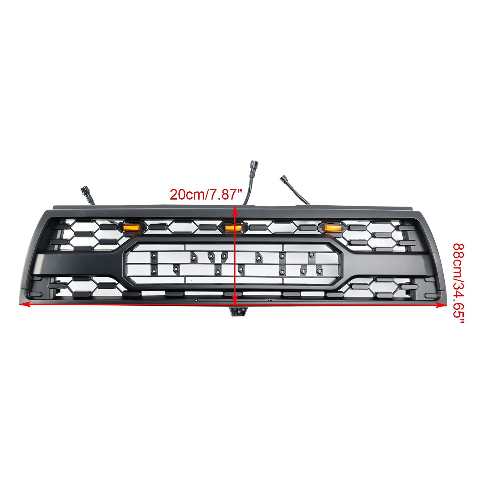 Grille de pare-chocs avant de remplacement pour Toyota 4Runner 1996-2000 avec éclairage LED Grille noire mate - 0