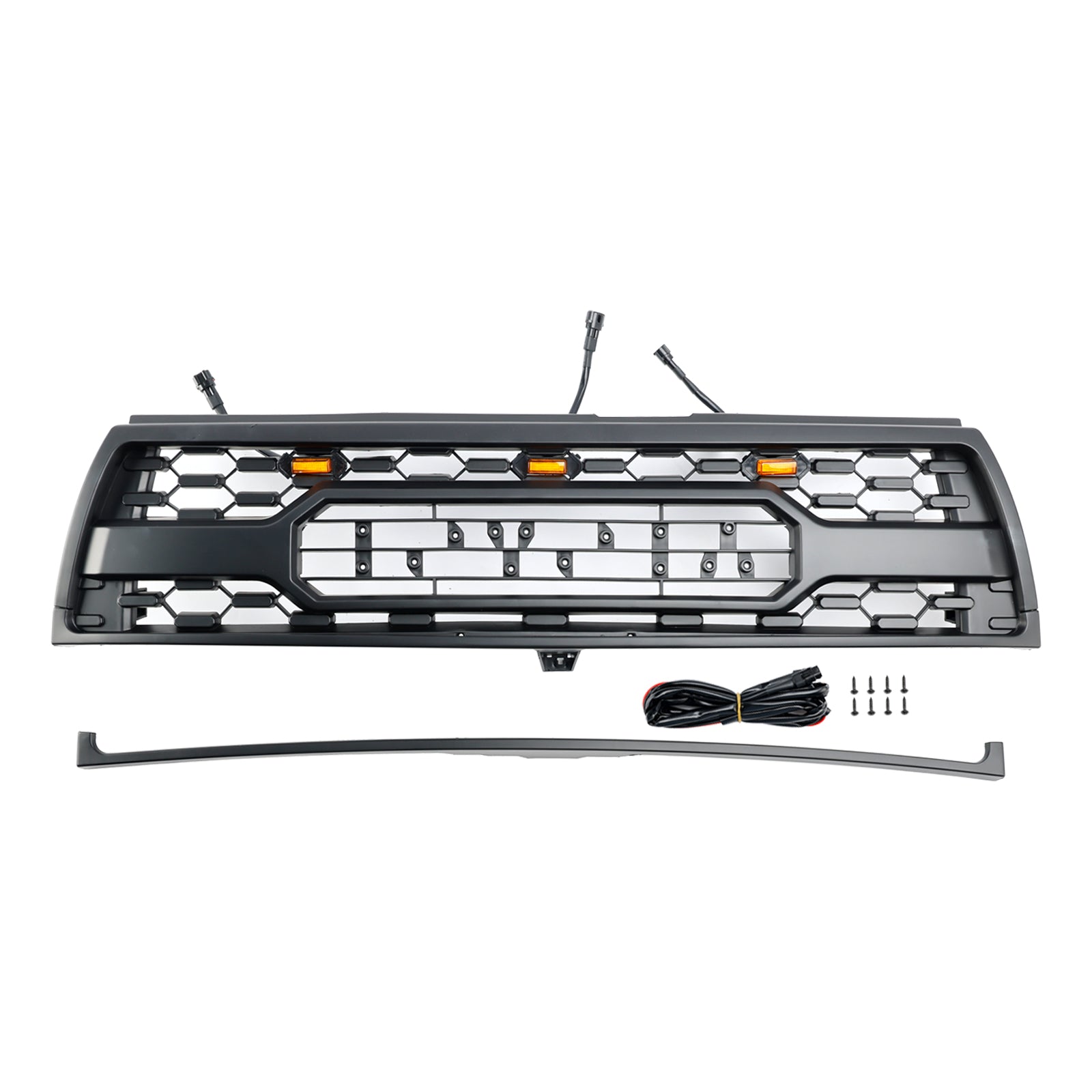 Grille de pare-chocs avant de remplacement pour Toyota 4Runner 1996-2000 avec éclairage LED Grille noire mate