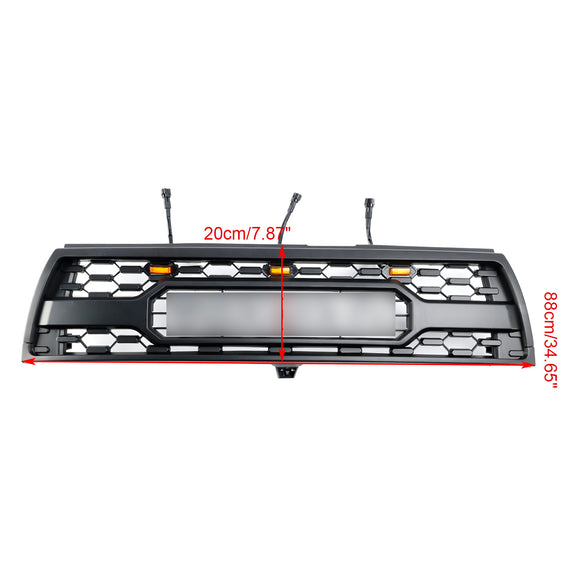 Style TRD PRO |Toyota 4Runner | 1996-2002 | Grille noire mate | Pare-chocs avant | Lumière LED | Grille de remplacement + lettre