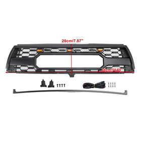 1996-2002 Toyota 4Runner TRD PRO Style Front Bumper Grill Matte Black Grille W/ LED Light & TOYOTA Letter - 0