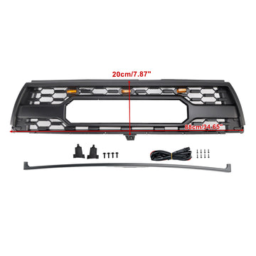 1996-2002 Toyota 4Runner TRD PRO Style Grille de pare-chocs avant Grille noire mate avec lumière LED & TOYOTA Letter - 0