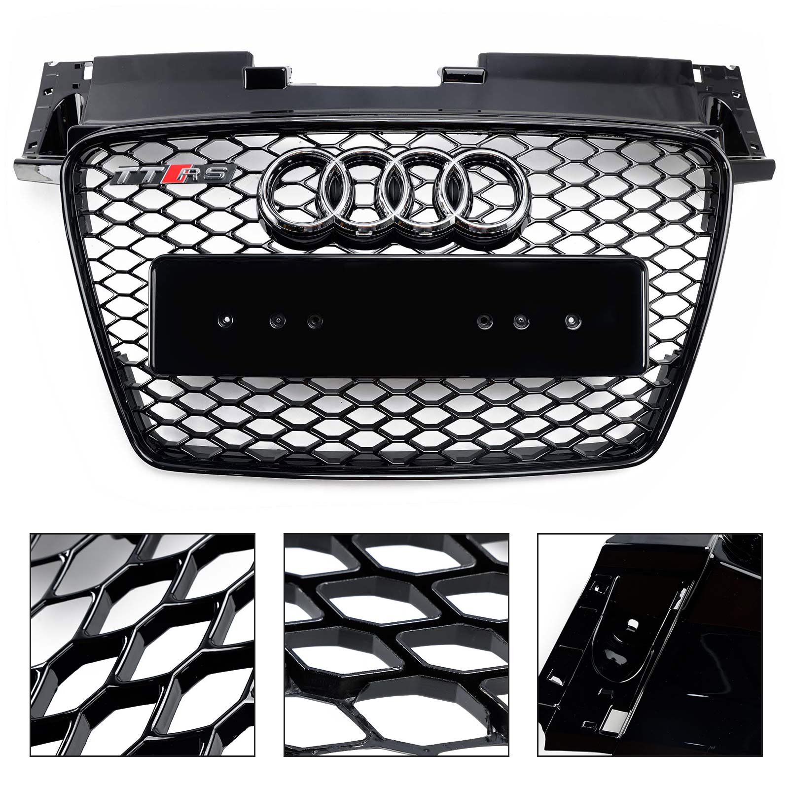 Grille de calandre avant en nid d'abeille de remplacement noire pour Audi TT TTS J8 MK2 2006-2014 RS Style