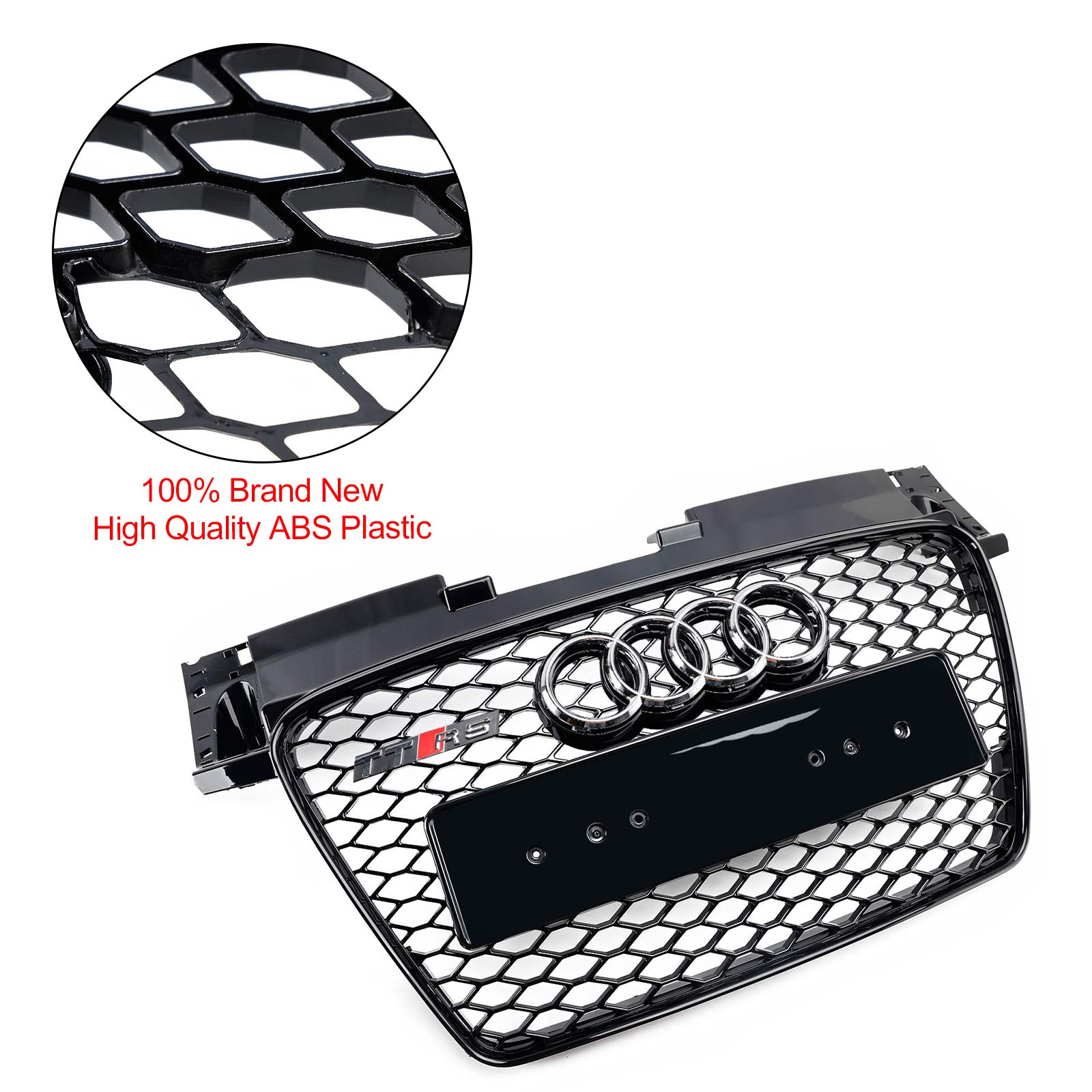 Audi TT TTS J8 MK2 2006-2014 RS Style Front Honeycomb Grill Replacement Black Grille