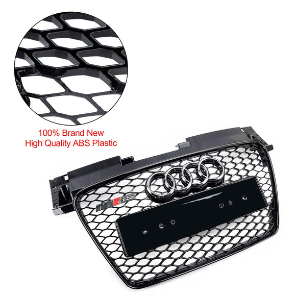 Audi TT TTS J8 MK2 2006-2014 RS Style Front Honeycomb Grill Replacement Black Grille