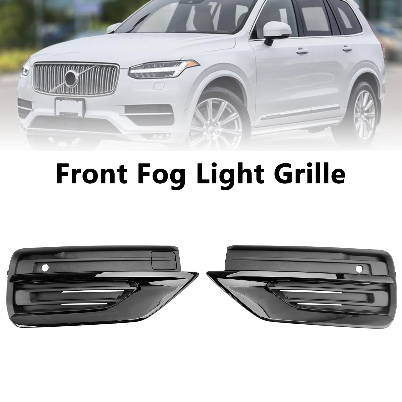 2021-2024 Volvo XC90 2PCS Rejilla de luz antiniebla del parachoques delantero Rejilla de lámpara antiniebla