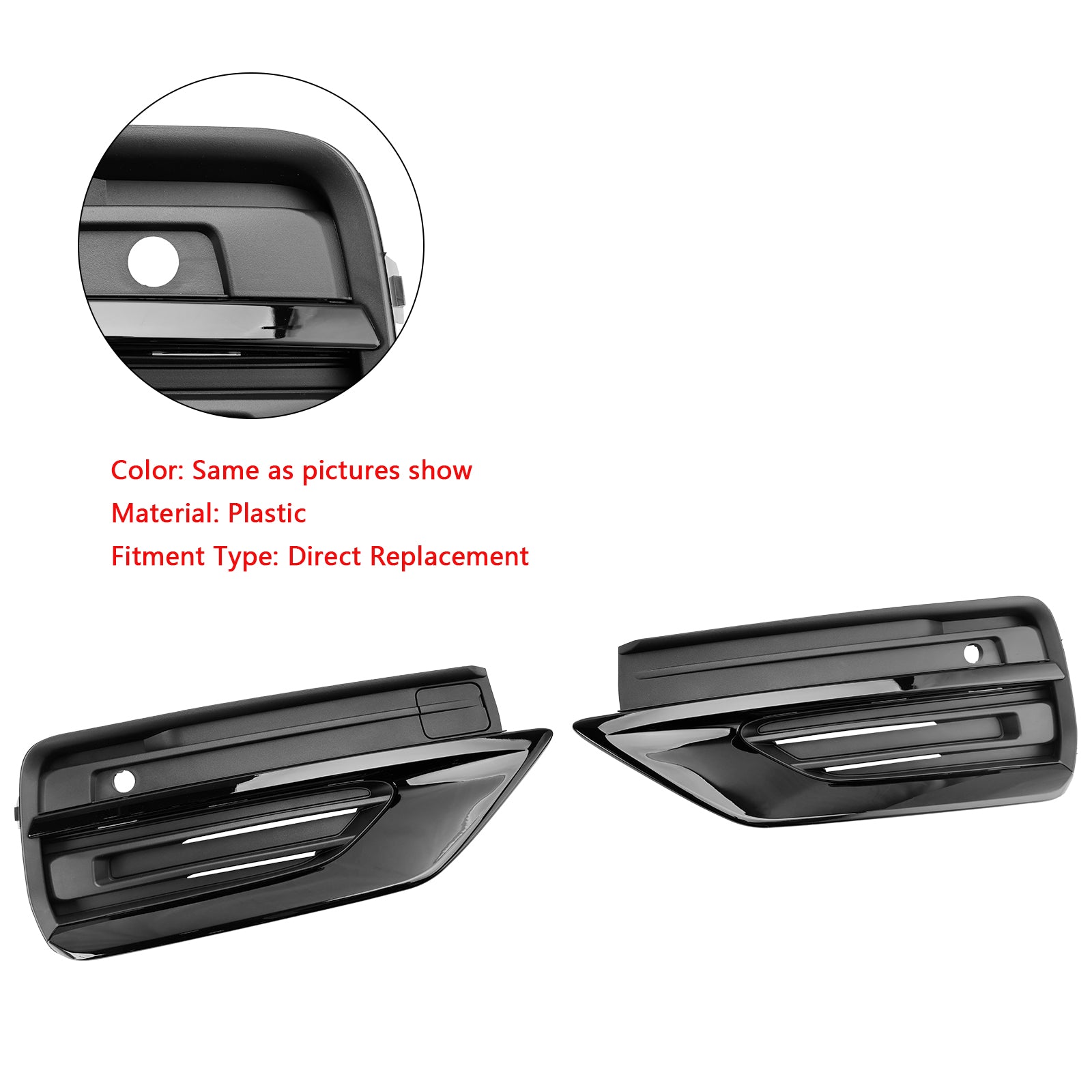 2021-2024 Volvo XC90 2PCS Rejilla de luz antiniebla del parachoques delantero Rejilla de lámpara antiniebla