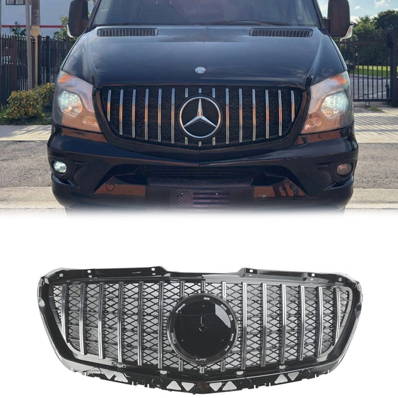 2014-2018 Mercedes-Benz Sprinter W906 1500 2500 3500 3500XD GT-tyylinen maski Etupuskurin krominen maski