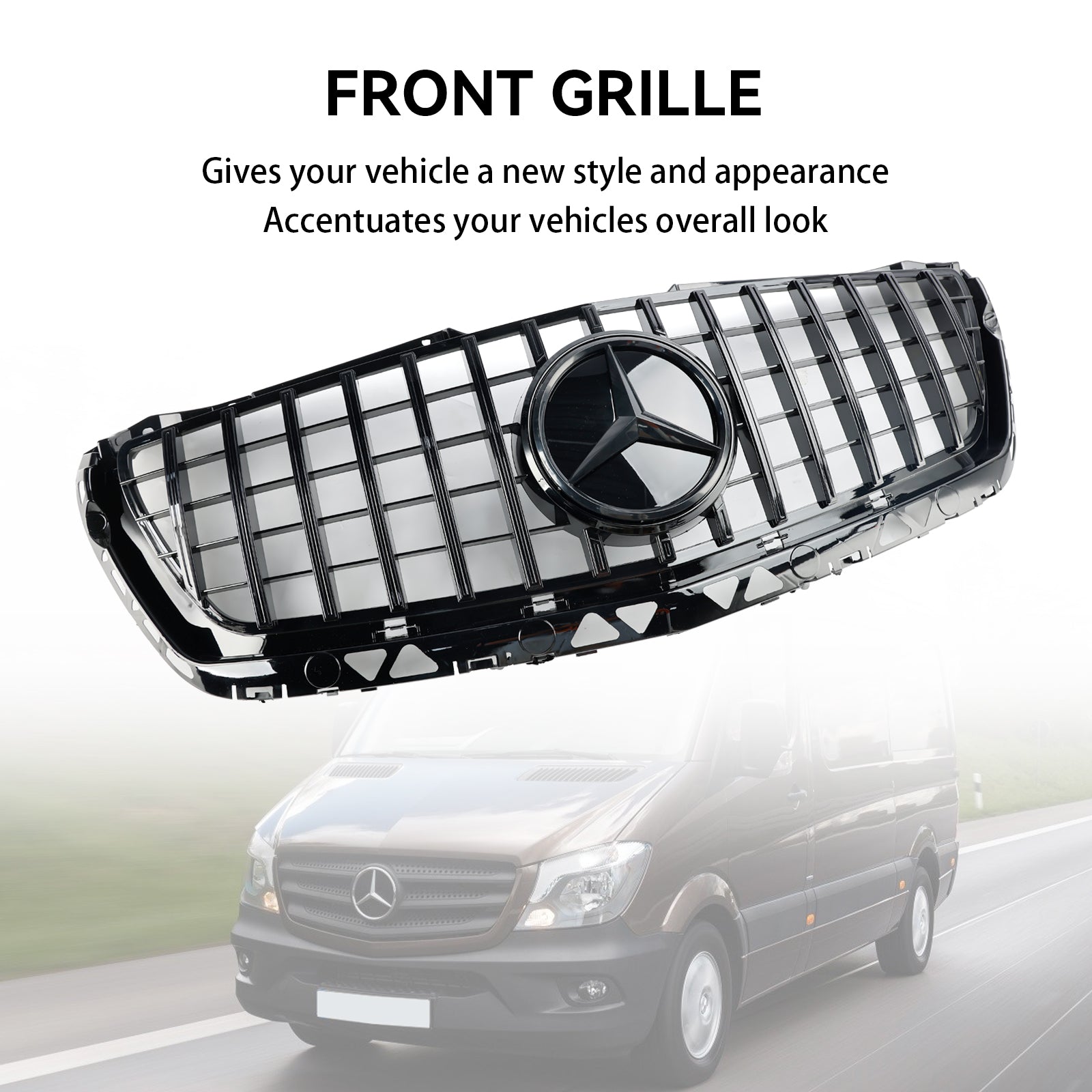 Grille de pare-chocs avant de style AMG pour Mercedes Benz Sprinter W906 1500 2500 3500 3500XD 2014-2018