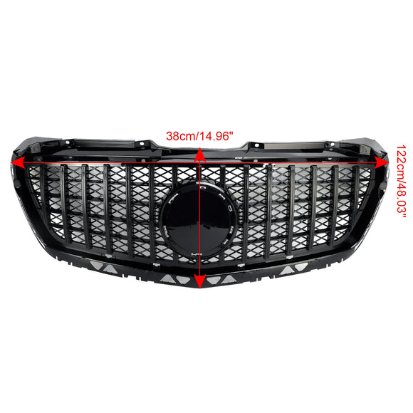 2014-2018 Mercedes-Benz Sprinter W906 1500 2500 3500 3500XD GT-tyylinen maski Etupuskurin krominen maski