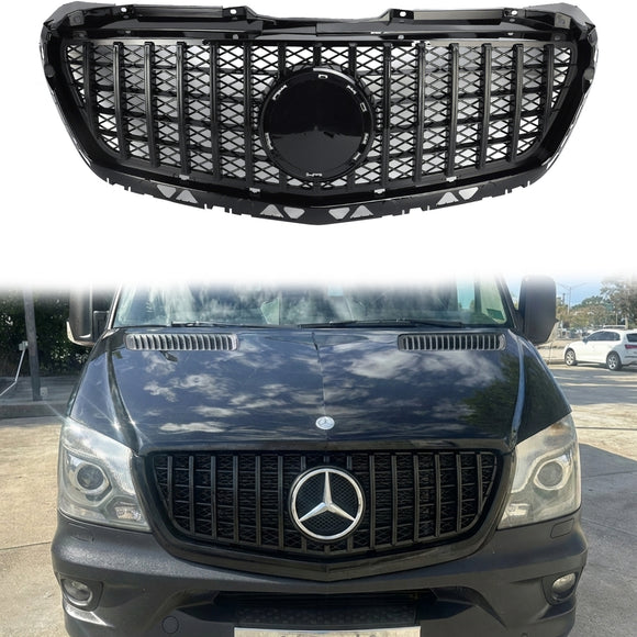 2014-2018 Mercedes-Benz Sprinter W906 1500 2500 3500 3500XD GT-tyylinen maski Etupuskurin krominen maski