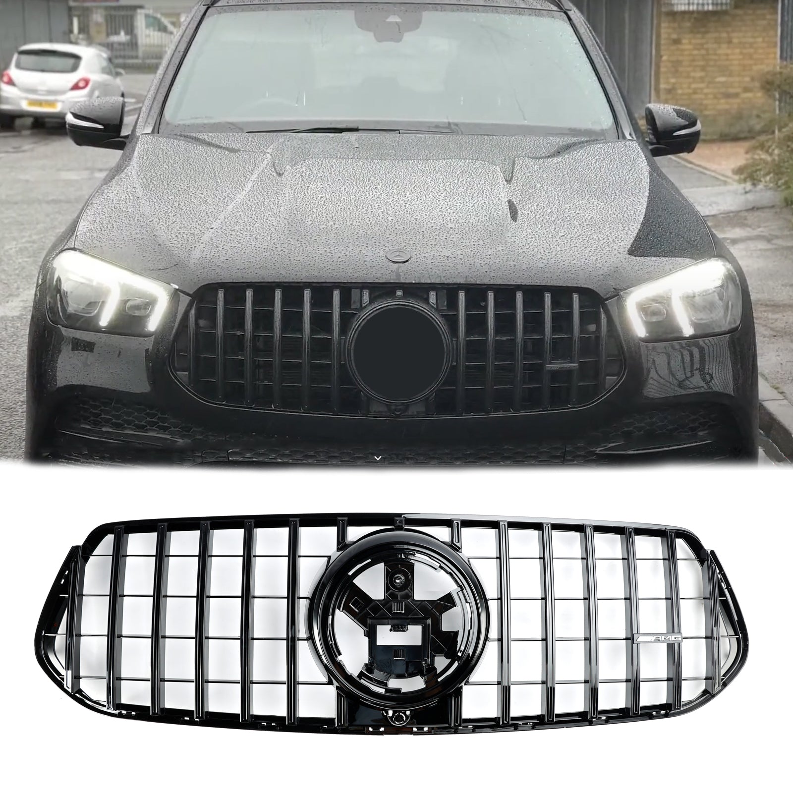 Grille de pare-chocs avant noire de remplacement pour Mercedes Benz Classe GLE V167 GLE350/450/53 SUV 2019-2024