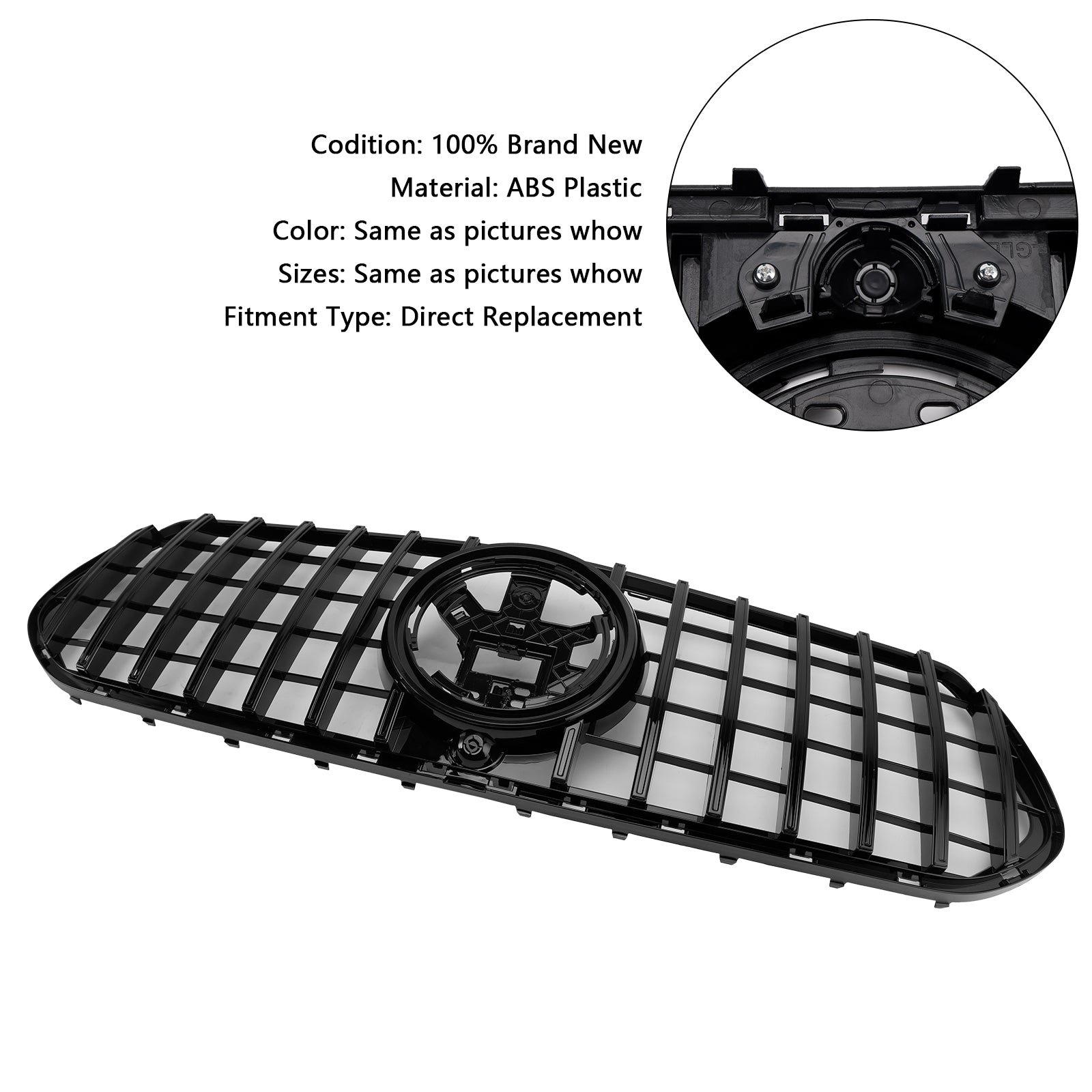 2019-2023 Mercedes Benz Gle Klasse C167 V167 GT Style Grill Front Stoßstange Glossy Black Kühlergrill