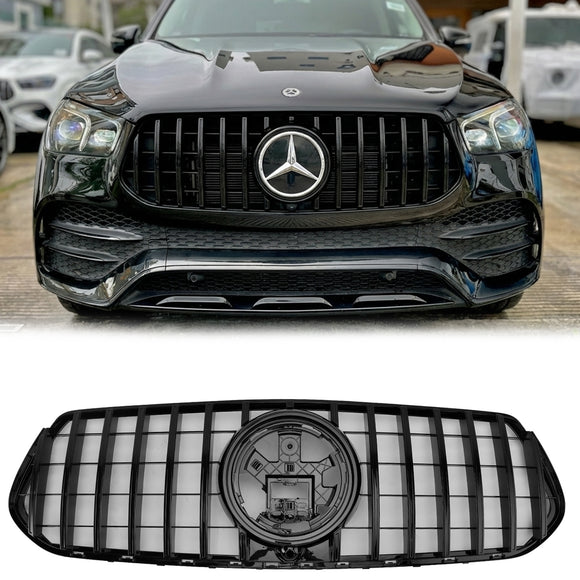 Mercedes Benz GLE-Klasse C167 V167 2019–2023 Ersatz-Frontgrill, obere Stoßstange, schwarzer GT-Panamericana-Kühlergrill