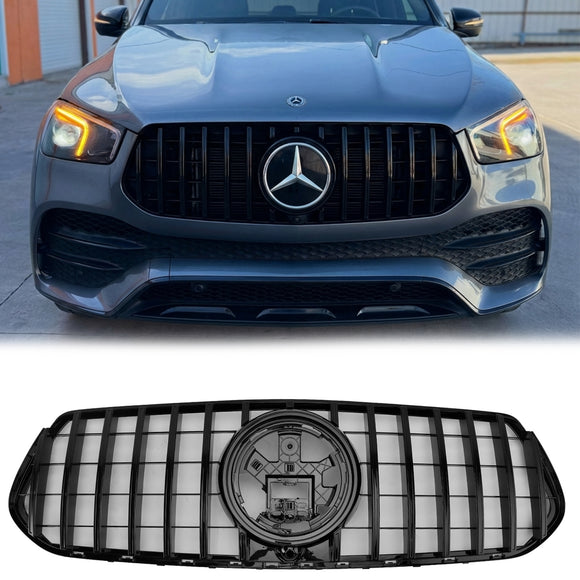 Mercedes Benz GLE-Klasse C167 V167 2019–2023 Ersatz-Frontgrill, obere Stoßstange, schwarzer GT-Panamericana-Kühlergrill