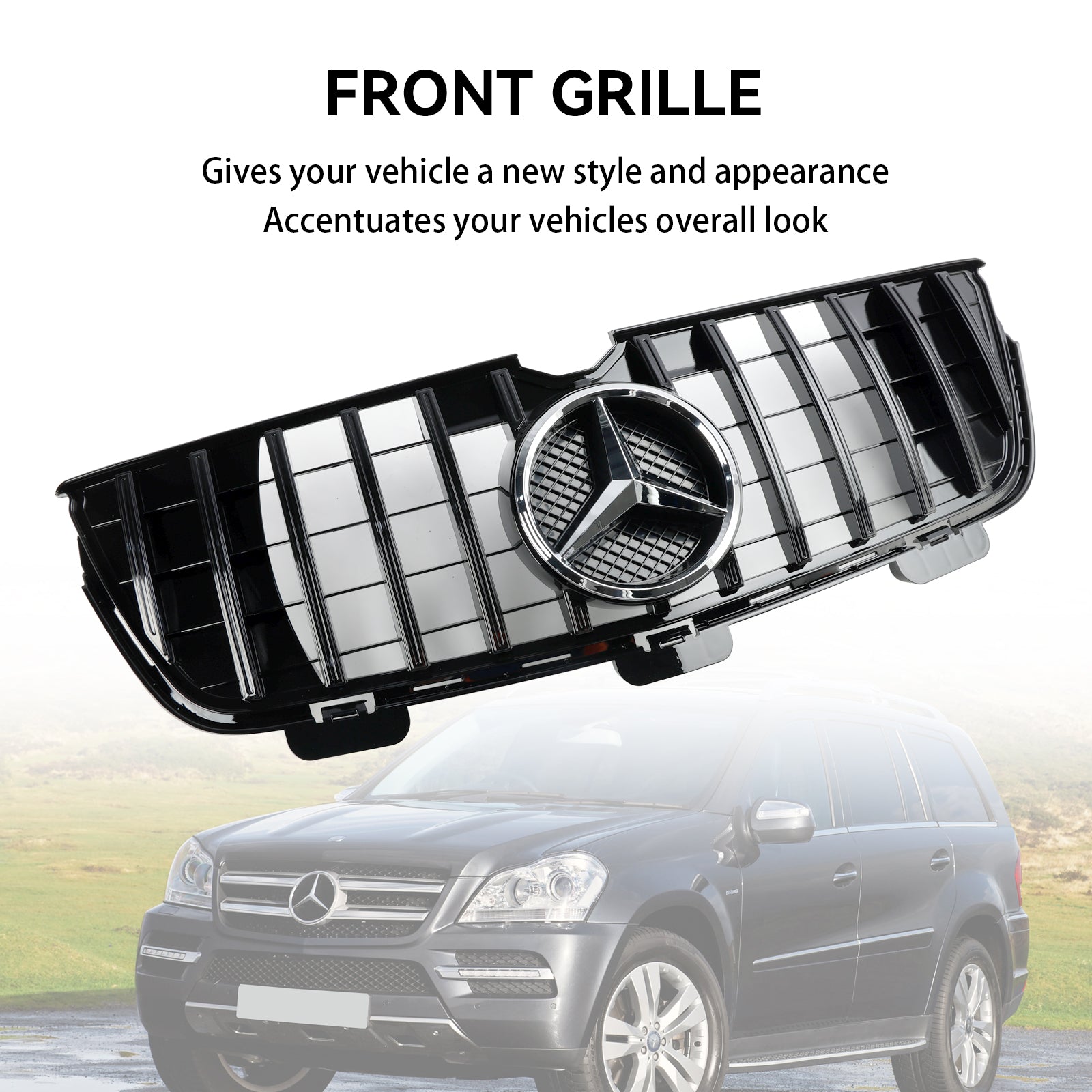 2009.06-2012 Mercedes-Benz GL-Class X164 GL350/GL450/GL500 Front Bumper Grill Chrome/Black Grille