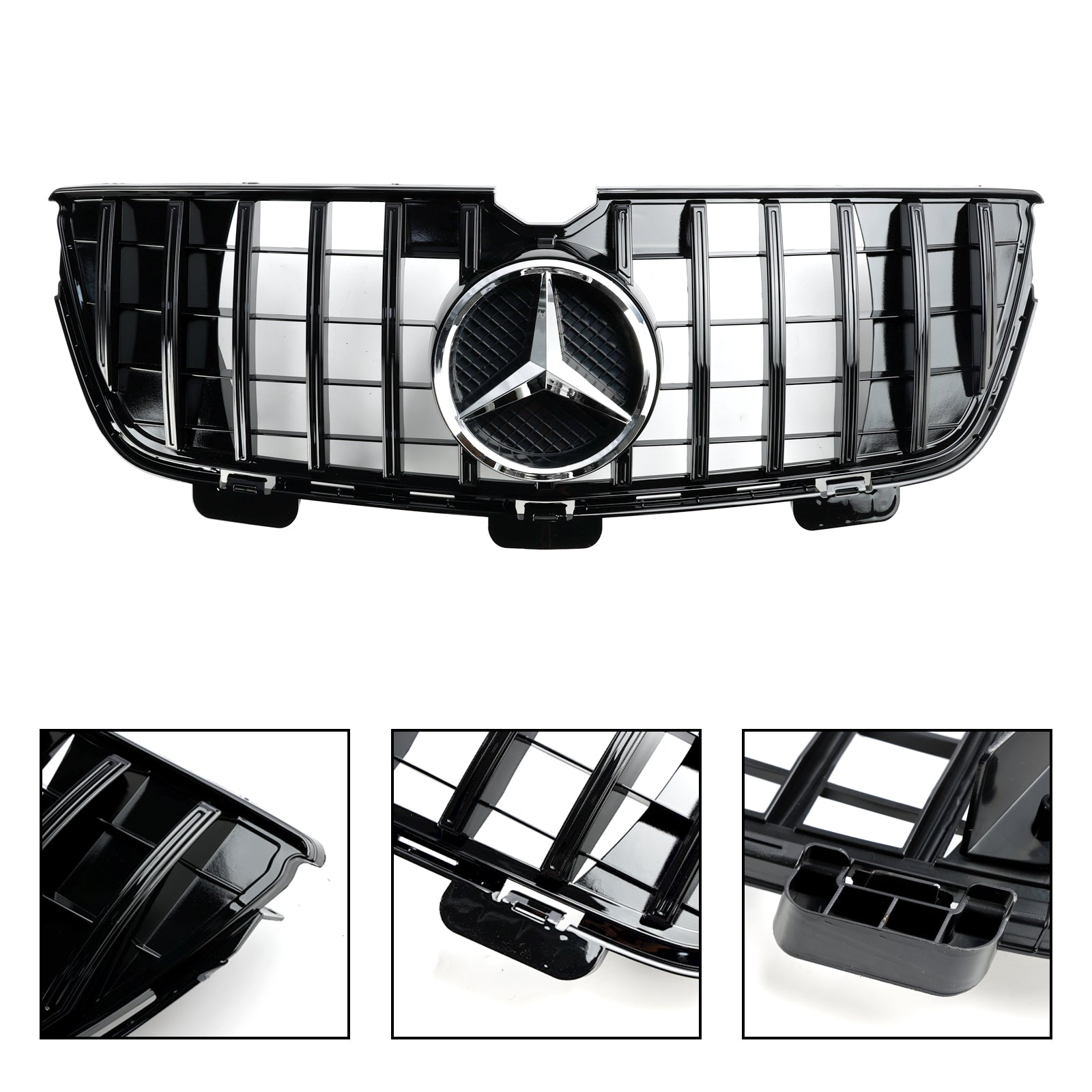 Parrilla delantera cromada/negra para Mercedes-Benz Clase GL X164 GL350/GL450/GL500 2009.06-2012