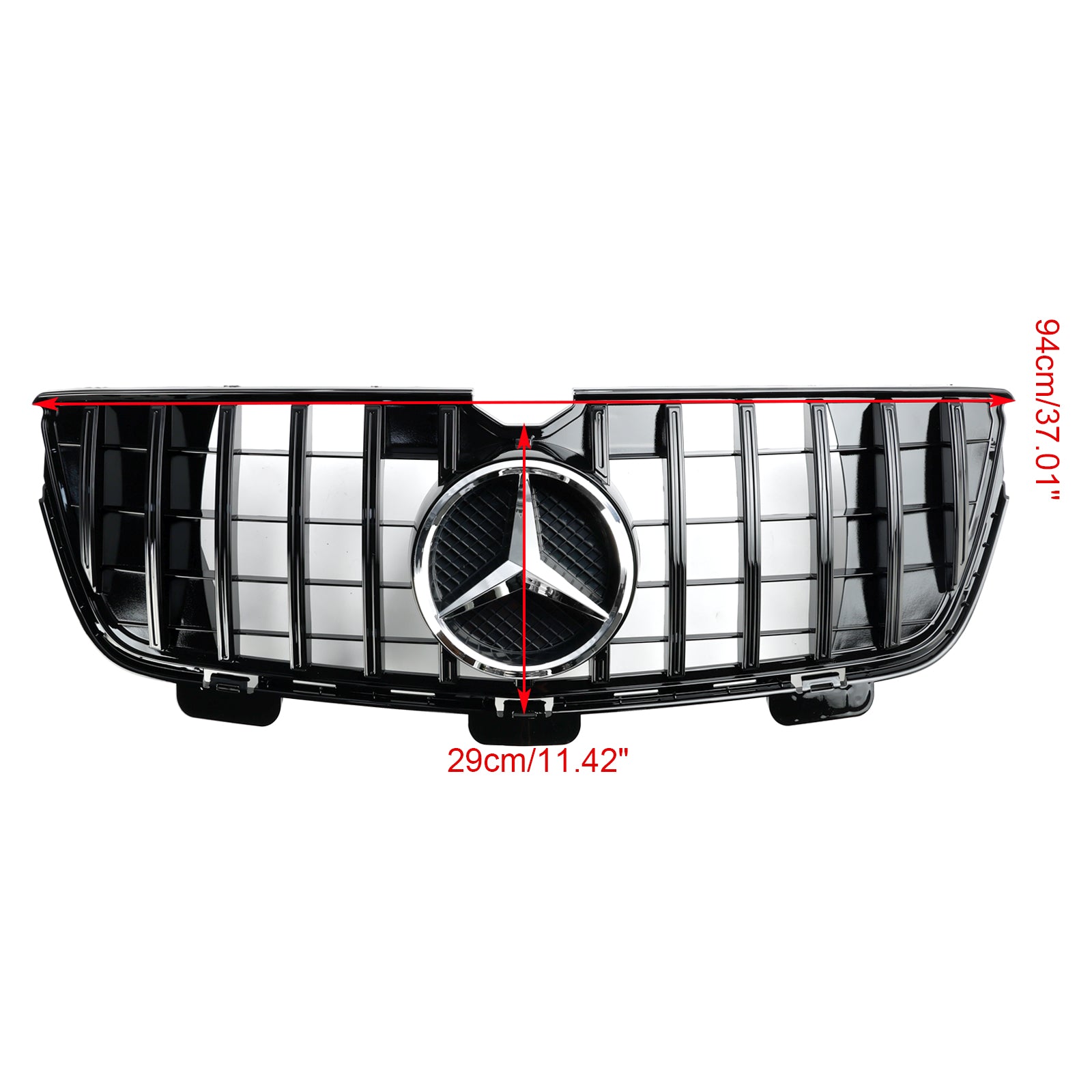 Parrilla delantera cromada/negra para Mercedes-Benz Clase GL X164 GL350/GL450/GL500 2009.06-2012