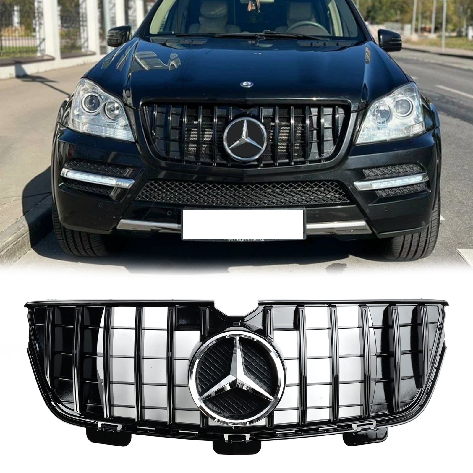 2009.06-2012 Mercedes-Benz Classe GL X164 GL350/GL450/GL500 Grille de pare-chocs avant Grille chromée/noire