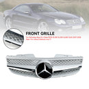 2007-2008 Mercedes Benz Classe SL R230 SL500 SL550 SL600 SL63 AMG Griglia paraurti anteriore Griglia argento cromata-3