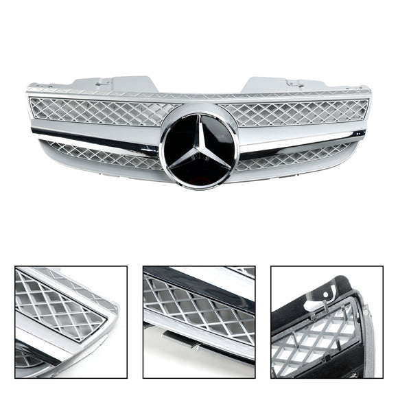 2007-2008 Mercedes Benz Classe SL R230 SL500 SL550 SL600 SL63 AMG Griglia paraurti anteriore Griglia argento cromata