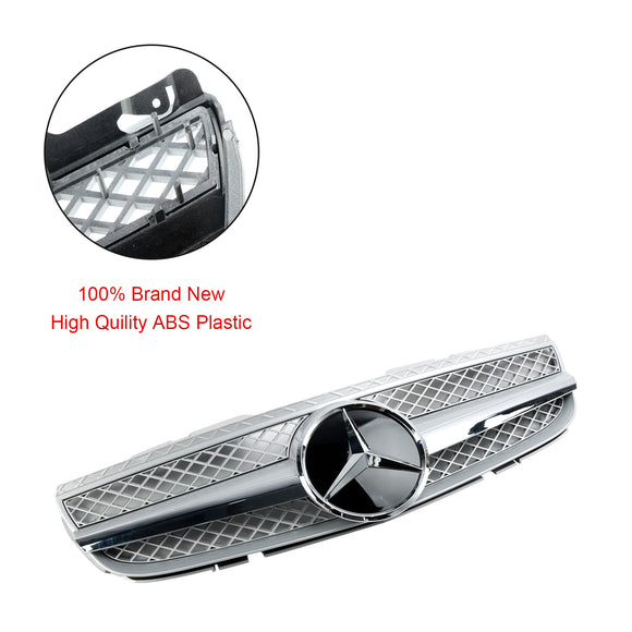 2007-2008 Mercedes Benz Classe SL R230 SL500 SL550 SL600 SL63 AMG Griglia paraurti anteriore Griglia argento cromata