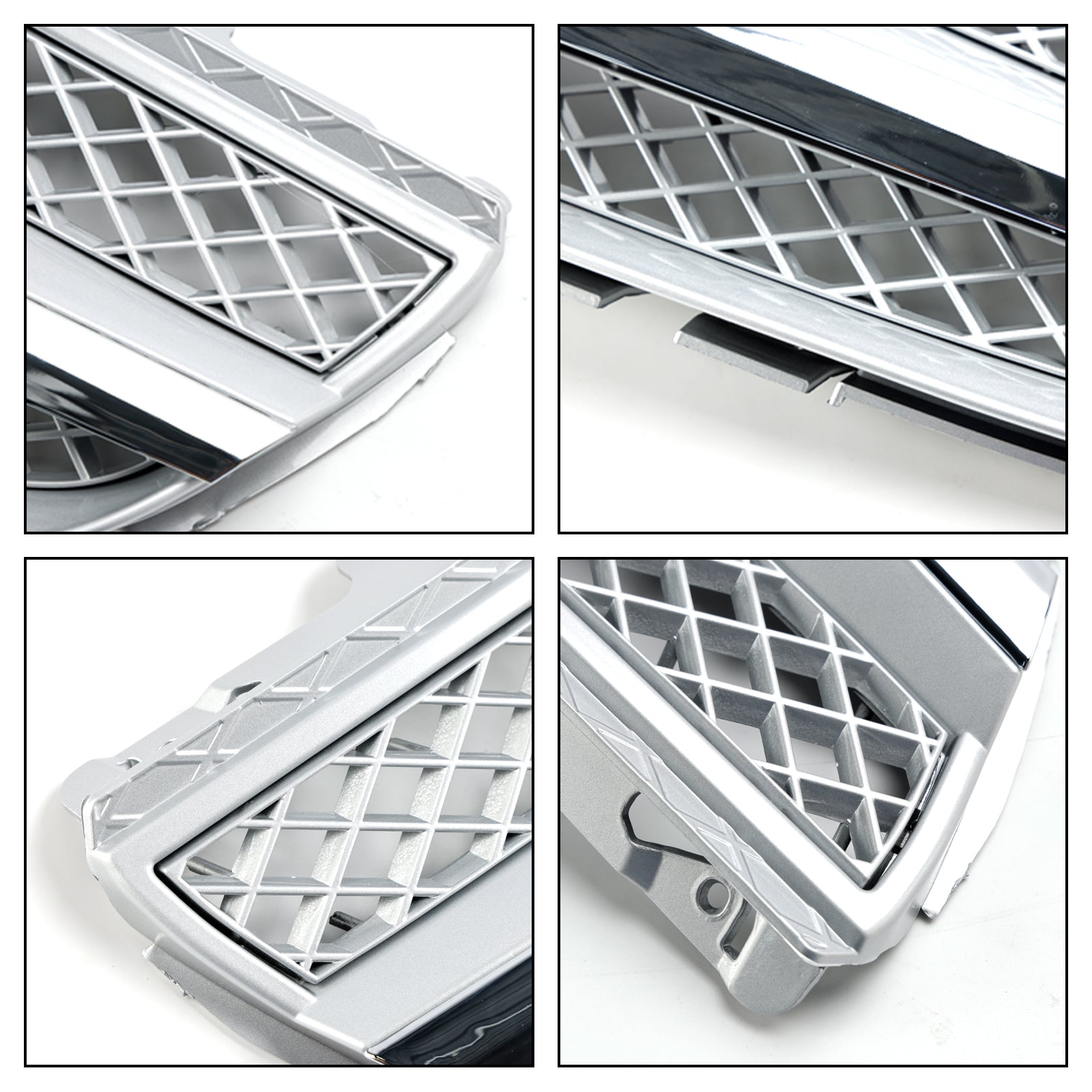 Grille de pare-chocs avant Mercedes Benz Classe SL R230 SL500 SL550 SL600 SL63 AMG 2007-2008 Grille de calandre chromée argentée