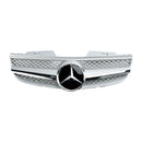 2007-2008 Mercedes Benz Classe SL R230 SL500 SL550 SL600 SL63 AMG Griglia paraurti anteriore Griglia argento cromata-9