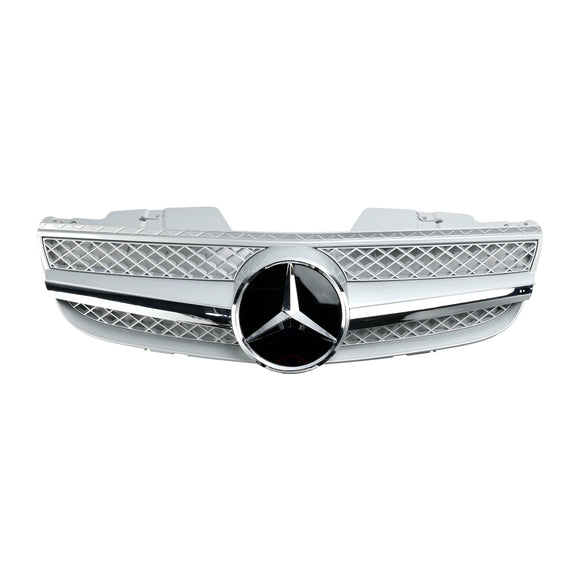 2007-2008 Mercedes Benz Classe SL R230 SL500 SL550 SL600 SL63 AMG Griglia paraurti anteriore Griglia argento cromata
