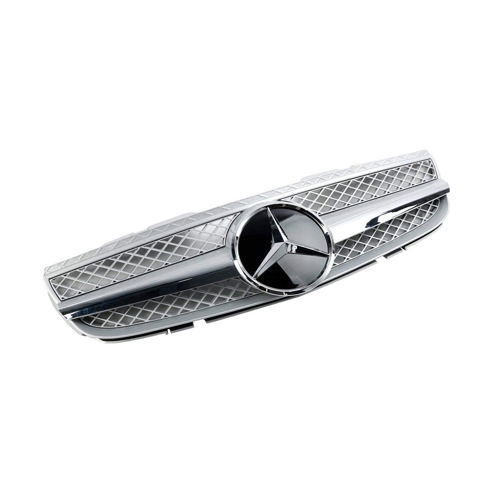 Parrilla delantera cromada plateada para parachoques de Mercedes Benz Clase SL R230 SL500 SL550 SL600 SL63 AMG 2007-2008