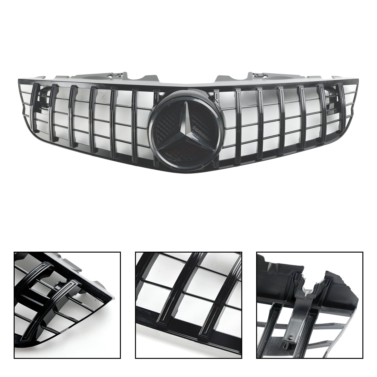 2009-2012 Mercedes Benz SL-Class R230 SL500 SL550 SL63 SL65 Front Bumper Upper Grill AMG Style Grille