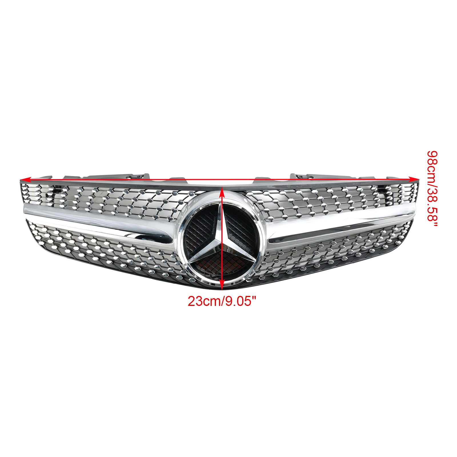 2009-2012 Mercedes Benz SL-Class R230 SL500 SL550 SL63 SL65 Front Bumper Upper Grill AMG Style Grille