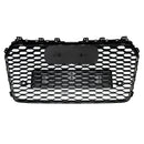 2016-2018 Audi A7 / A7 Sline / S7 4G Facelift Honeycomb Front Bumper Grill RS7 Style Black Grille With Silver Ring Emblem-9