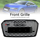 2016 2017 2018 Audi A7 / A7 Sline / S7 4G Front Bumper Honeycomb Grill RS7 Style Black Sport Mesh Grille W/ Ring Emblem-19