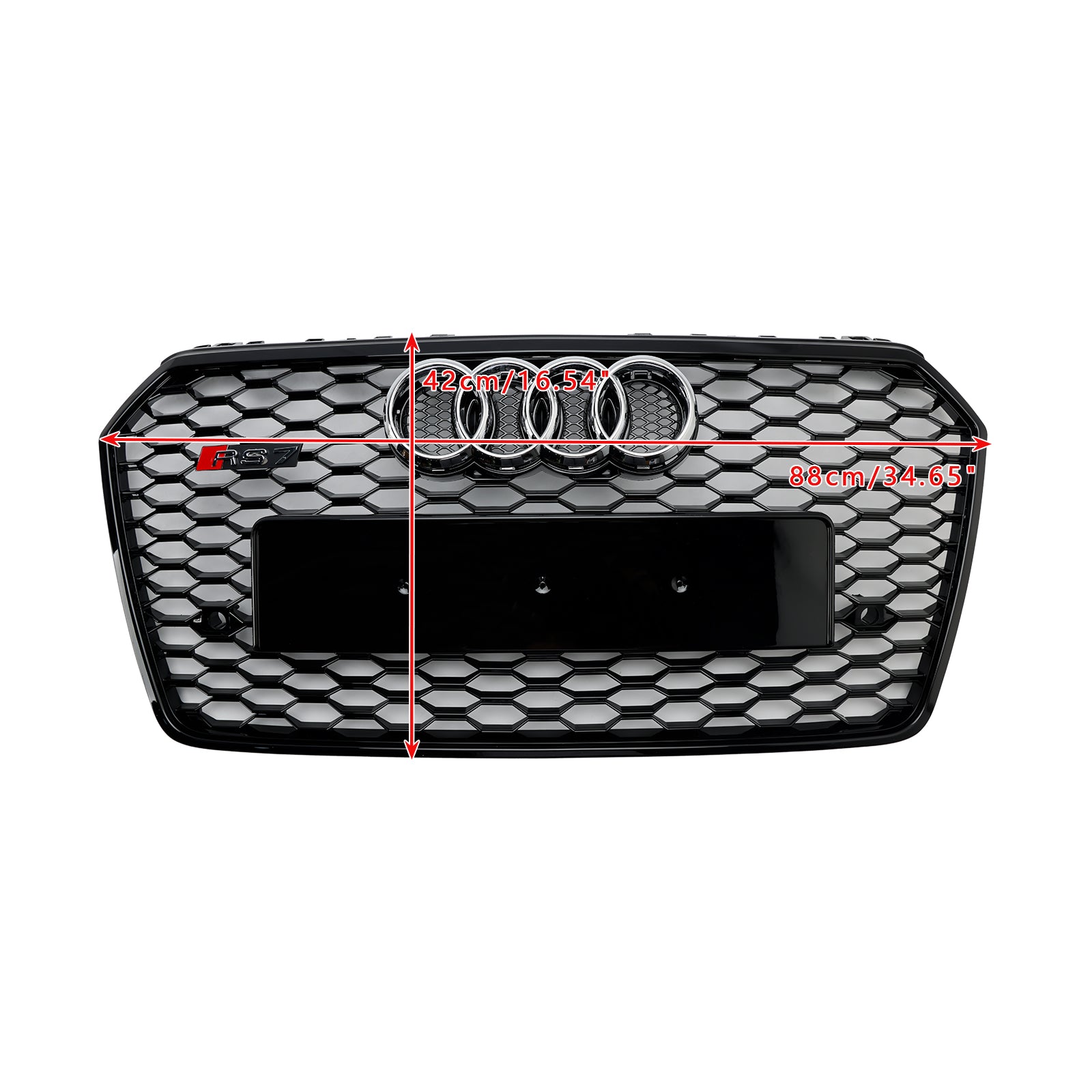 Parachoques delantero con diseño de panal de abeja y facelift Audi A7 4G S7 2016-2018, estilo RS7, color negro