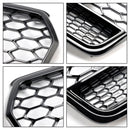 Audi A7 S7 2016-2018 4G Facelift RS7 Quattro Style Front Bumper Grill Glossy Black Honeycomb Grille W/ Ring Emblem-5
