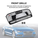 2016 2017 2018 Audi A7 / A7 Sline / S7 4G Front Bumper Honeycomb Grill RS7 Style Black Sport Mesh Grille W/ Ring Emblem-4