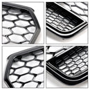 2016 2017 2018 Audi A7 / A7 Sline / S7 4G Front Bumper Honeycomb Grill RS7 Style Black Sport Mesh Grille W/ Ring Emblem-9