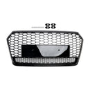 2016 2017 2018 Audi A7 / A7 Sline / S7 4G Front Bumper Honeycomb Grill RS7 Style Black Sport Mesh Grille W/ Ring Emblem-16