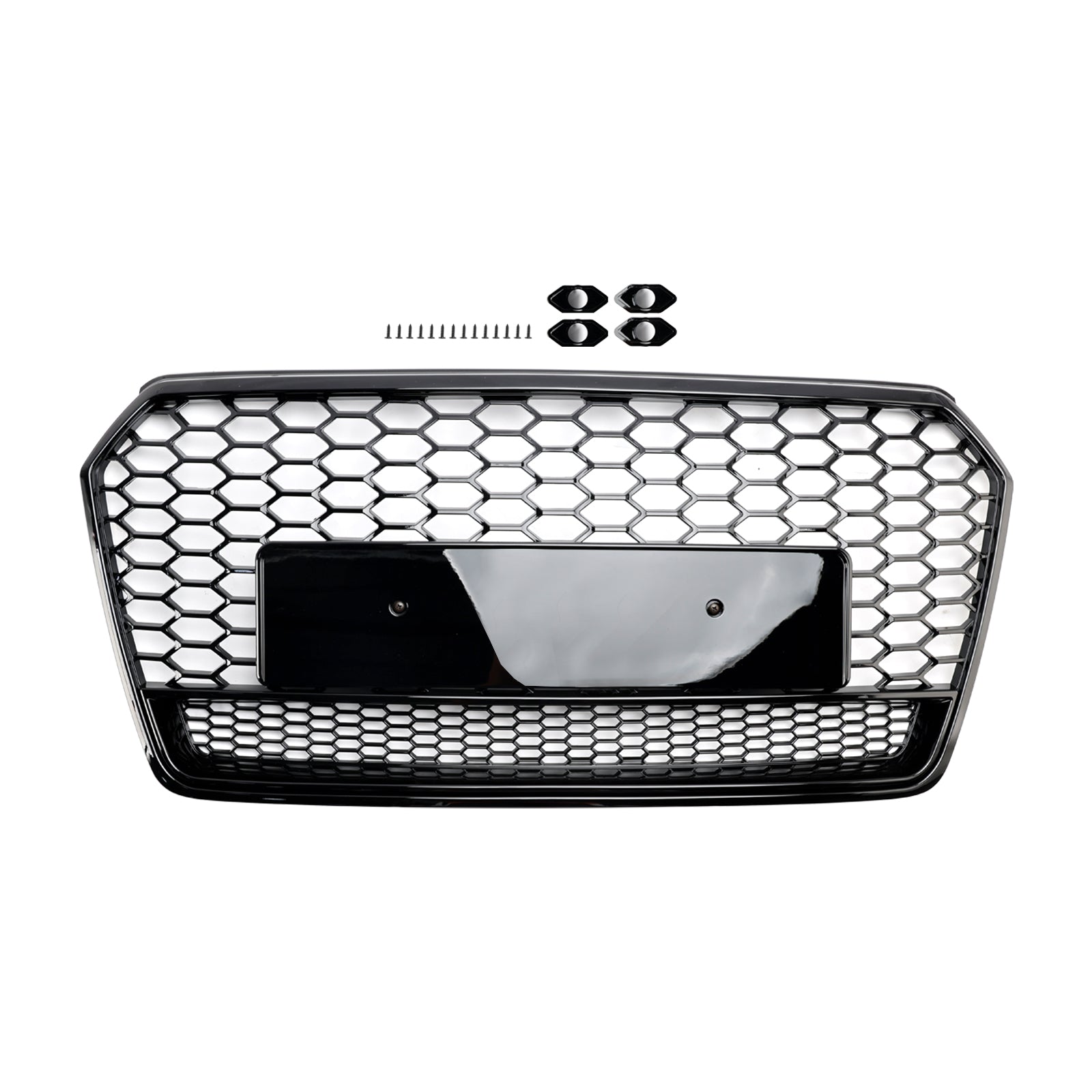 Grille de pare-chocs avant style RS7 Audi 4G A7 S7 2016-2018 Facelift Grille en nid d'abeille noire