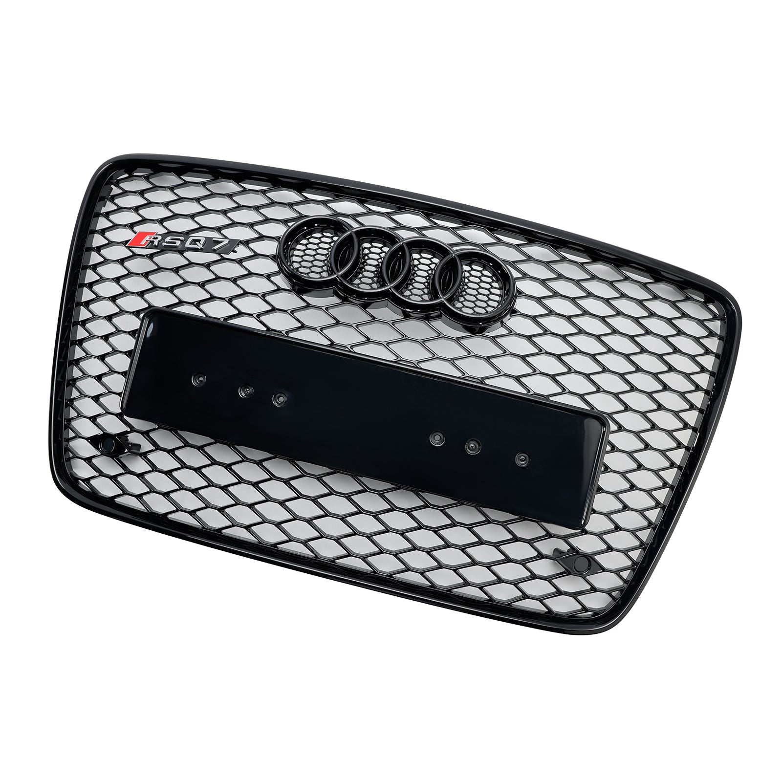 2005-2015 Audi Q7 SQ7 4L Front Bumper Radiator Vent Mesh Grill Gloss Black Grille