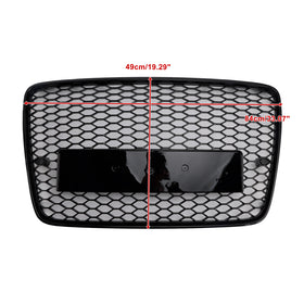 Audi Q7/Q7 Sline | 2005-2015 | Preto Brilhante | Estilo favo de mel RS | Radiador do pára-choque dianteiro | Grade de malha - 0