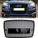 Audi 2005-2015 Q7/Q7 Sline Honeycomb RS Style Rejilla de radiador de parachoques delantero de repuesto, color negro-20