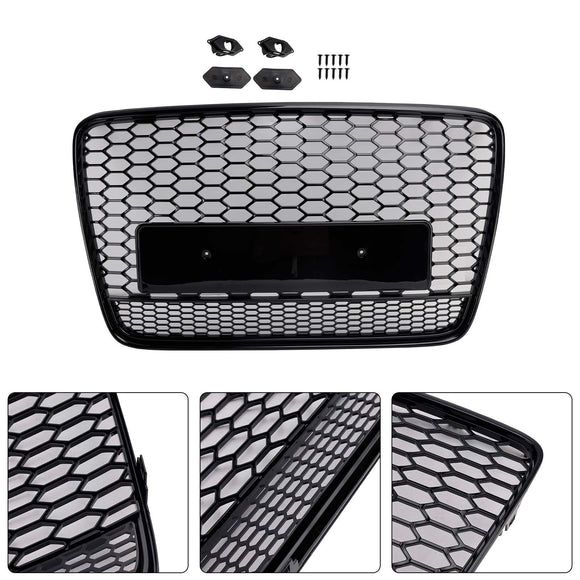 Audi Q7/Q7 S Line 2005-2015 hunajakenno etusäleikkö RSQ7 Quattro Style ylempi puskurin vaihto musta verkkosäleikkö