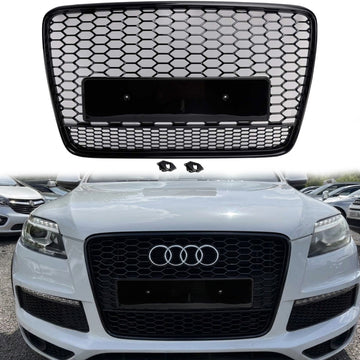 2005-2015 Audi Q7 / Q7 Sline RSQ7 Style Grill Front Bumper Honeycomb Gloss Black Grille