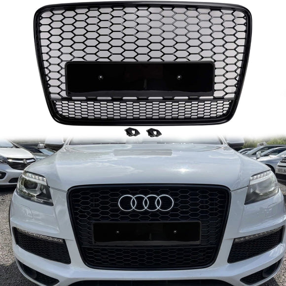2005-2015 Audi Q7 / Q7 Sline RSQ7 Style Grill Front Bumper Honeycomb Gloss Black Grille