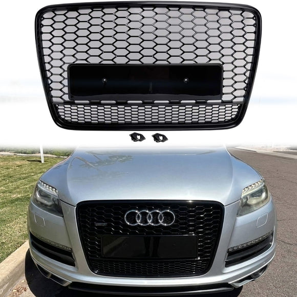2005-2015 Audi Q7 / Q7 Sline RSQ7 Style Grill Front Bumper Honeycomb Gloss Black Grille